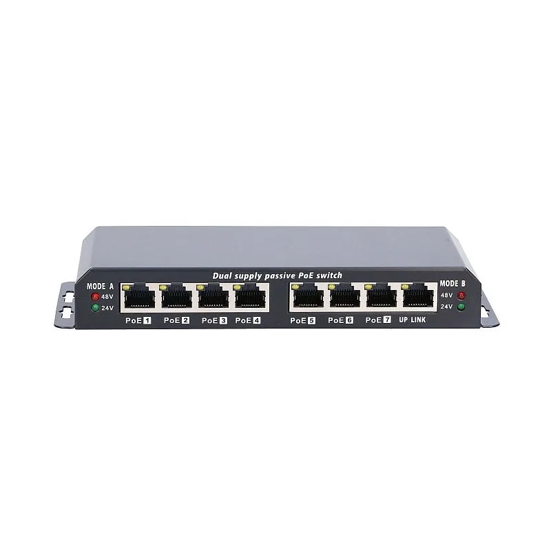 KRATOS GIGABIT POE SWITCH 8-7 PORT 24V 60W WITH POWER ADAPTER 24V 2.5A