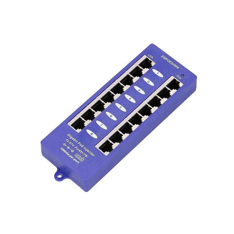 POE INJECTOR 8 PORT GIGABIT