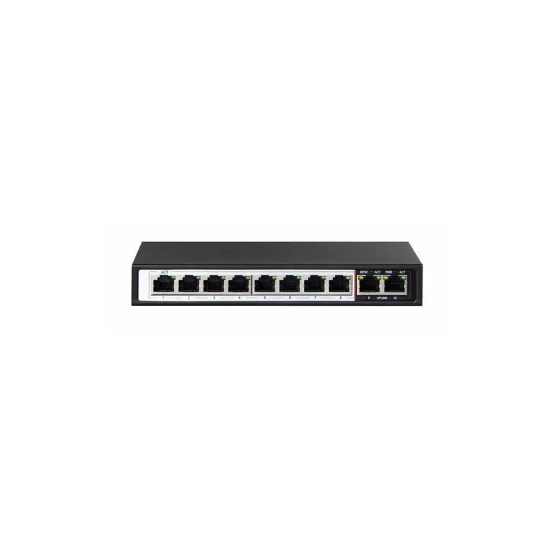 Extralink CERES | PoE Switch | 8x 100Mb/s PoE/PoE+, 2x RJ45 Uplink 100Mb/s, 96W