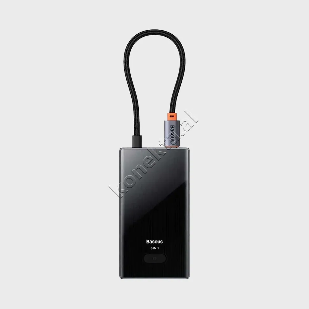 Adaptor Type-C Multifunksional Me 6 Porta, HDMI 4k@30hz, RJ45 1000Mbps, USB 3.0 Dhe Porte Type-C 100W