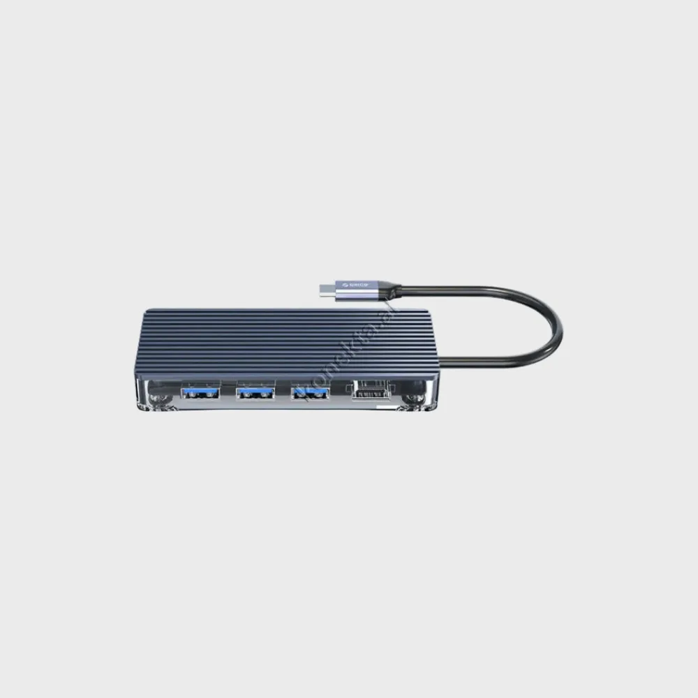 Adaptor Me Shumë Porta 8 Në 1 Orico Për Laptop/Celular Me Portë Type-C