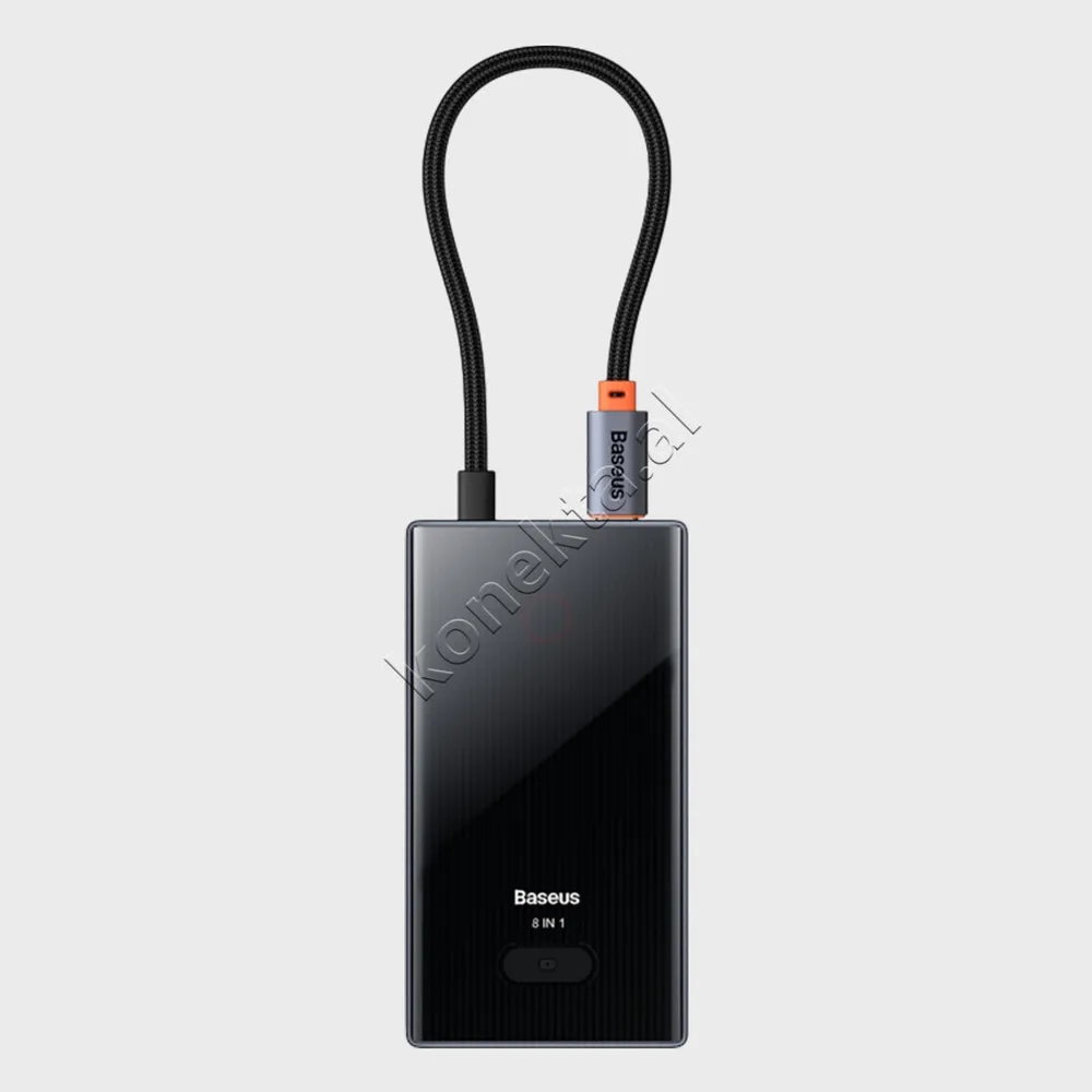 Adaptor HUB Baseus Me 8 Porta, HDMI 4K@30Hz, RJ45 1000Mbps, PD 100W, USB3.0 Dhe Lexues Karte TF/SD